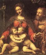 LUINI, Bernardino Holy Family with the Infant St John af oil painting